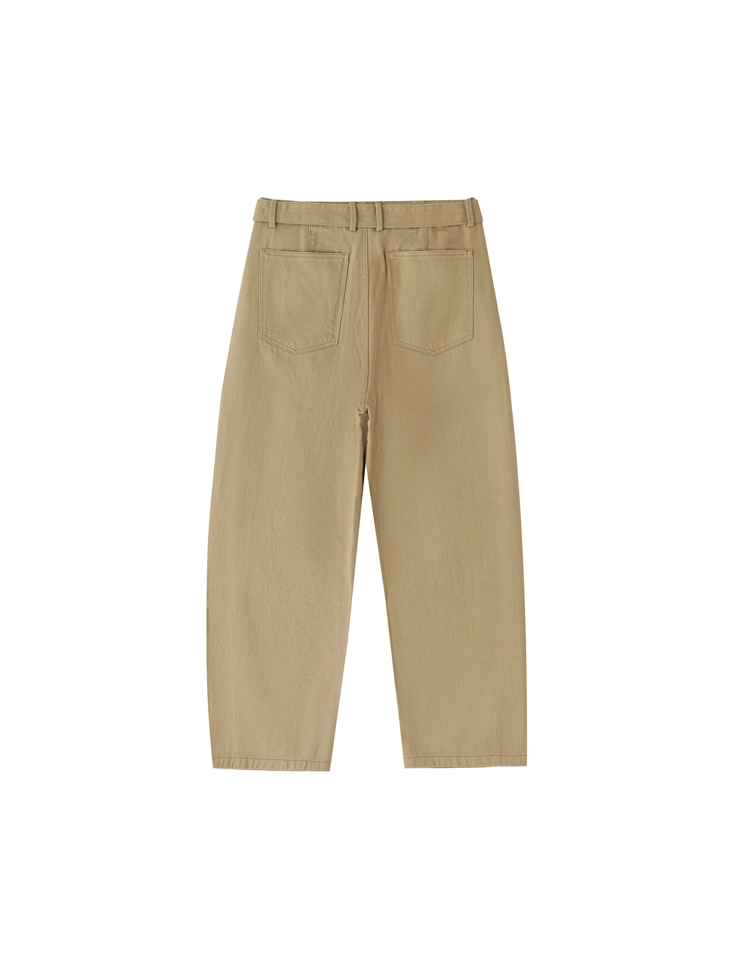NOIRHAUS Belted Barrel-leg Chino Pants