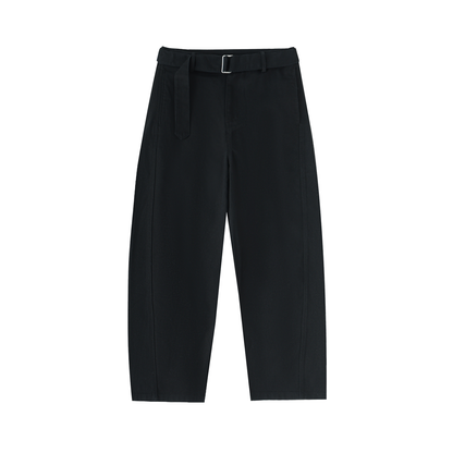NOIRHAUS Belted Barrel-leg Chino Pants