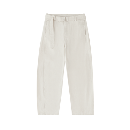 NOIRHAUS Belted Barrel-leg Chino Pants