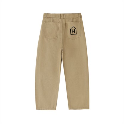 NOIRHAUS Belted Barrel-leg Chino Pants