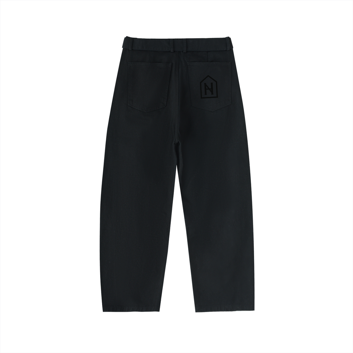 NOIRHAUS Belted Barrel-leg Chino Pants