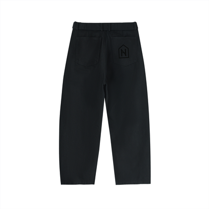 NOIRHAUS Belted Barrel-leg Chino Pants
