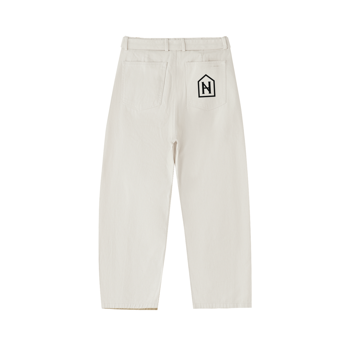 NOIRHAUS Belted Barrel-leg Chino Pants
