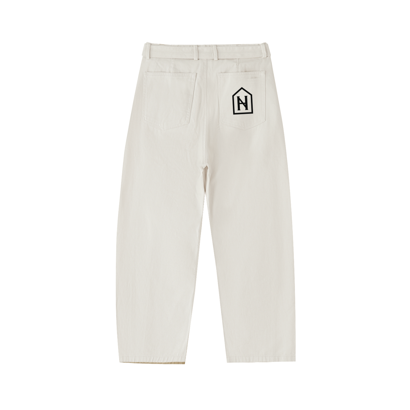 NOIRHAUS Belted Barrel-leg Chino Pants