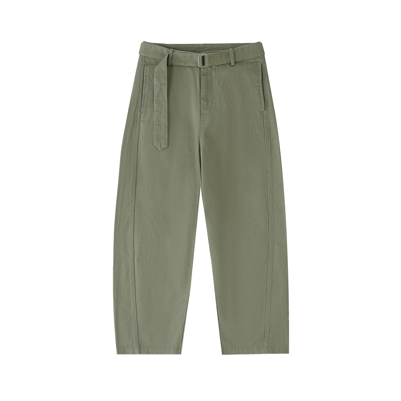 NOIRHAUS Belted Barrel-leg Chino Pants