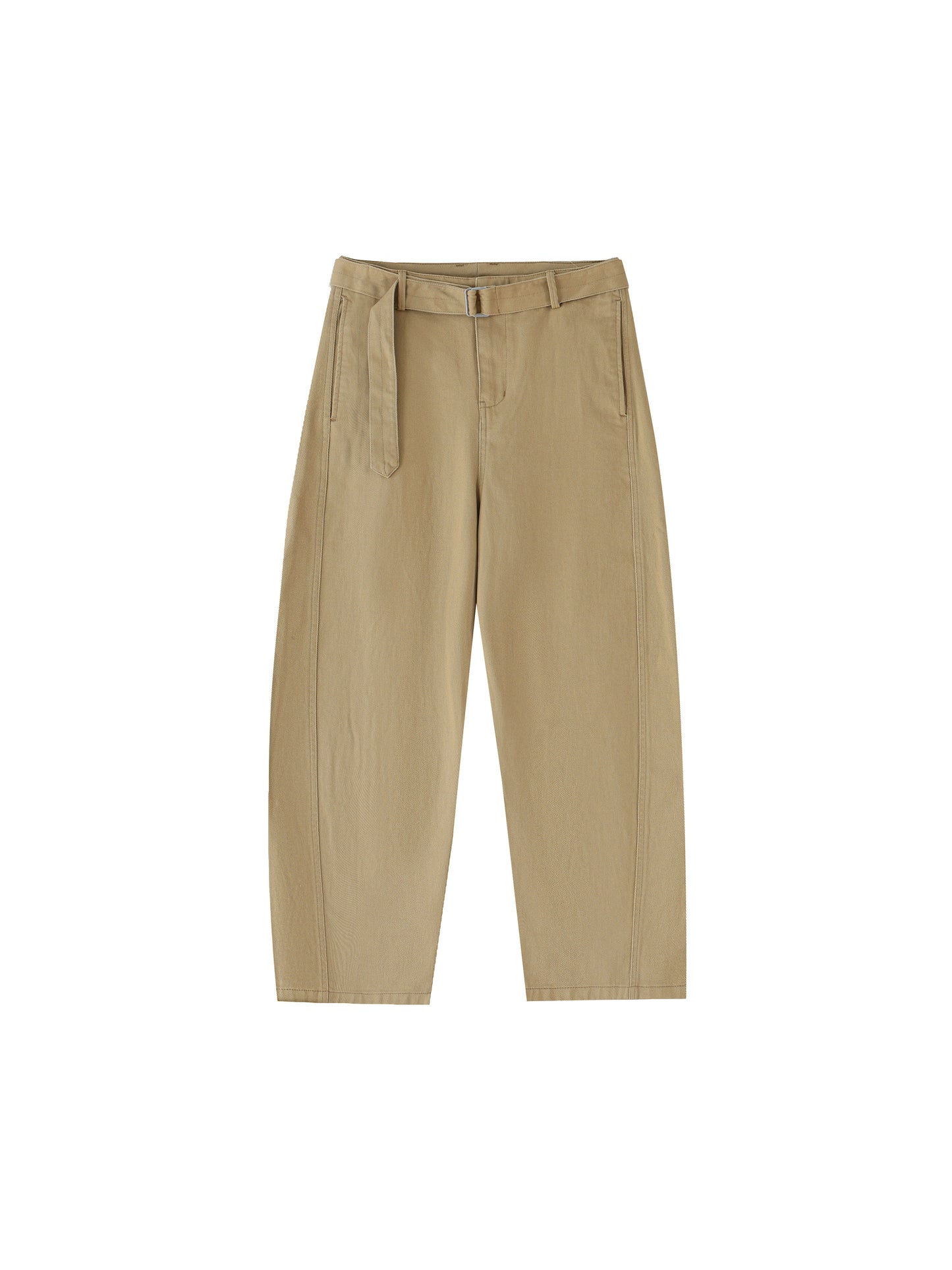 NOIRHAUS Belted Barrel-leg Chino Pants
