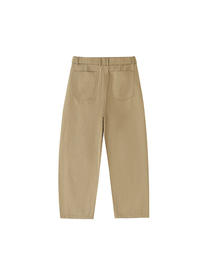 NOIRHAUS Belted Barrel-leg Chino Pants