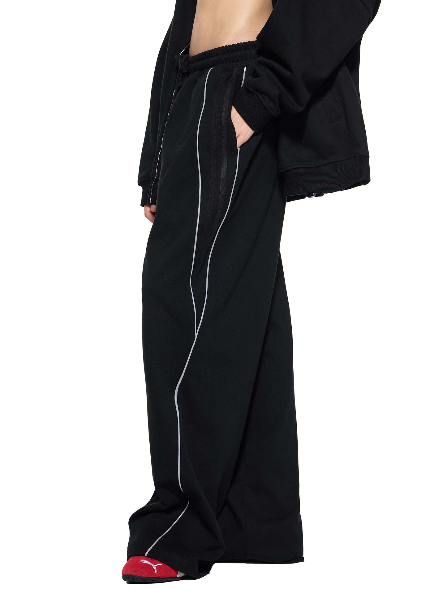 NOIRHAUS Striped Straight-Leg Sweatpants